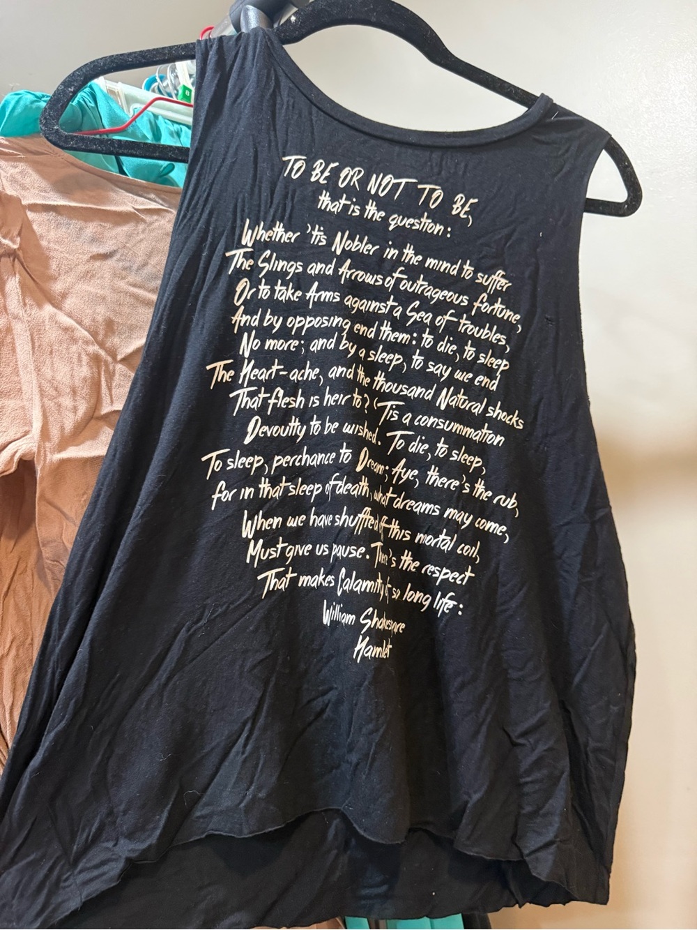 Black Sleeveless Graphic Tank Top with Script Print